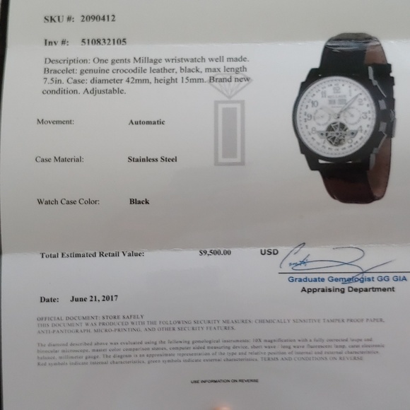 Millage Tourbillion Automatic Mens Watch - Picture 8 of 8